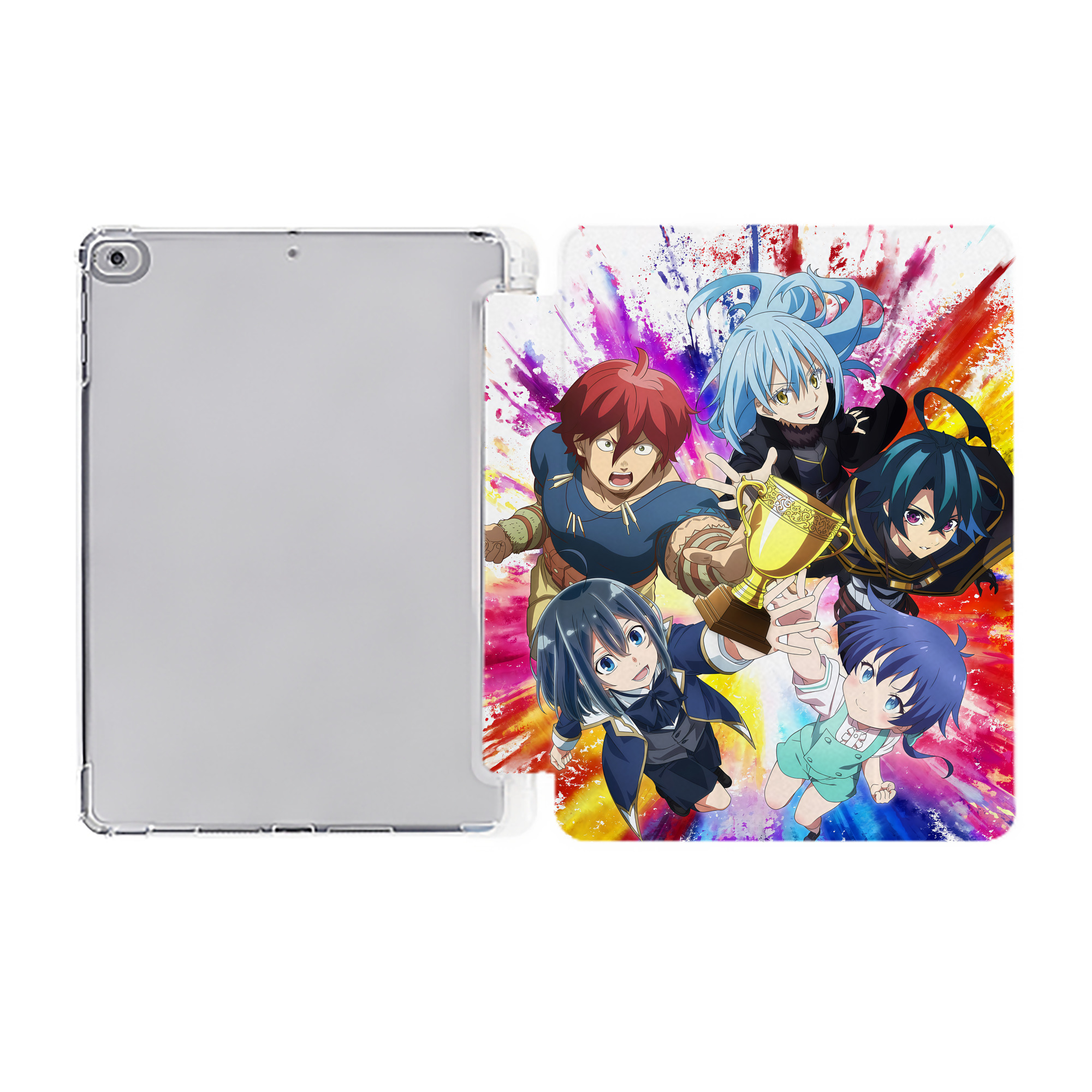（画像用） 転スラ Regarding Reincarnated to Slime IPad ケース ペン収納付き 三つ折りスタンド PUレザー×シリコン 対応機種9.5/10.5/10.9インチ